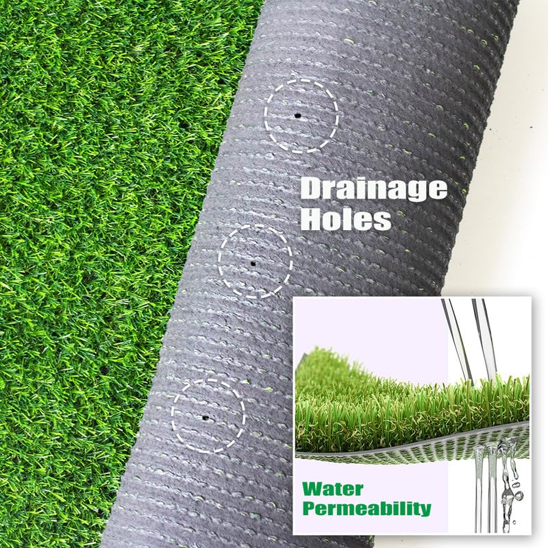 Tappeto sintetico realistico da 1,8 cm, erba sintetica sintetica per animali domestici, tappeto astro, 1,8 x 37 m, per interni ed esterni, giardino, cortile con fori di drenaggio
