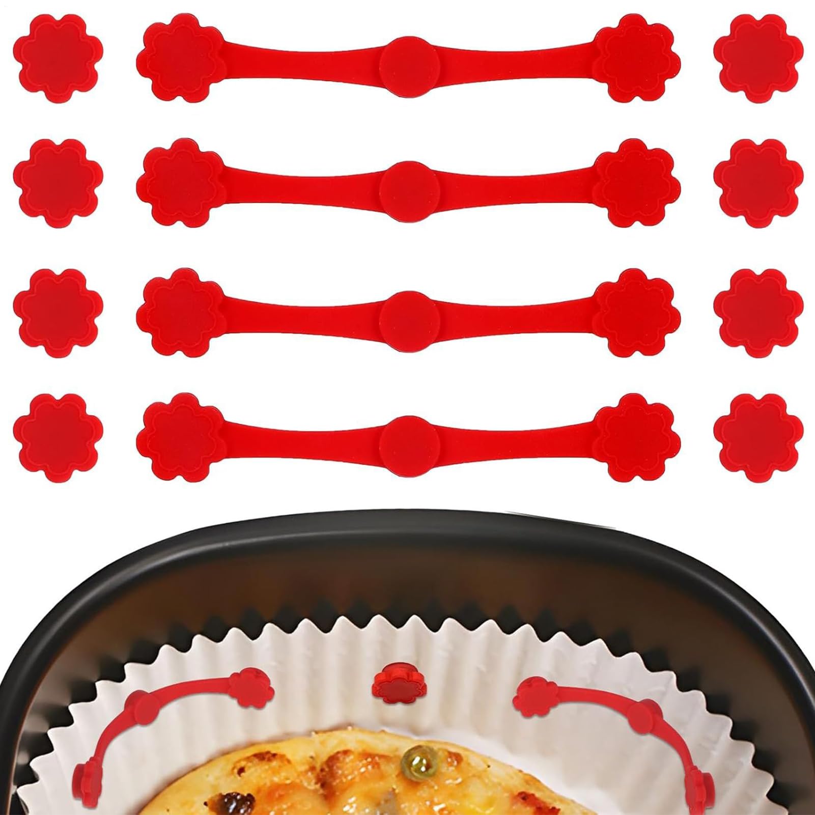 Magnesy Na Papier Do Frytkownicy Beztłuszczowej Akcesoria air fryera, | Magnesy żaroodporne na papier pergaminowy, 12 sztuk Akcesoria do frytkownicy powietrznej dla domu i kuchni