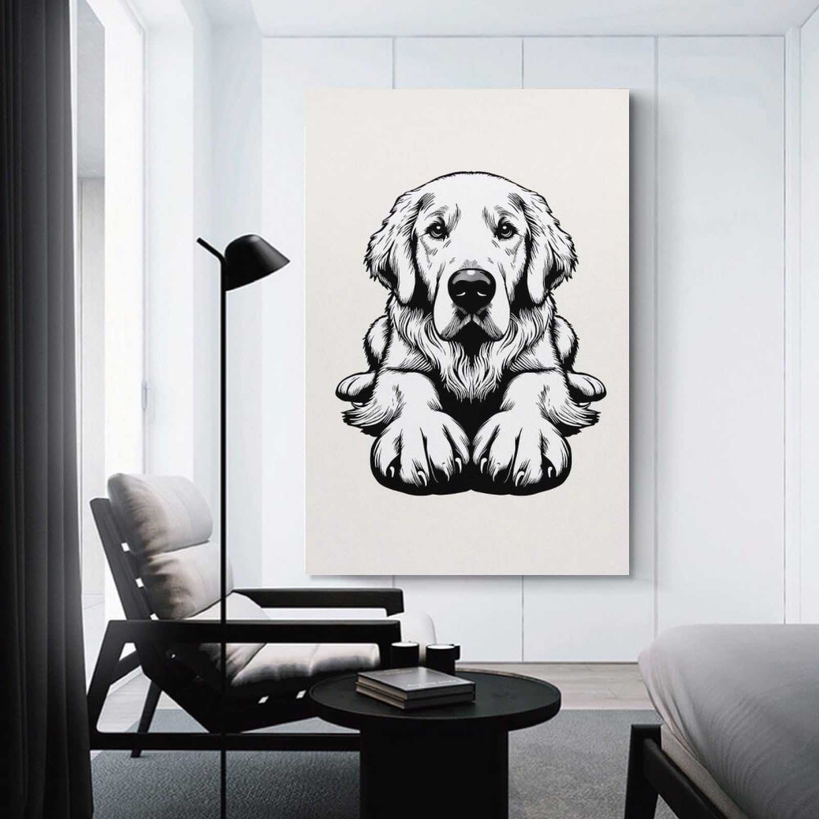 Junmoney Golden Retriever(3) Room Decor Wall Art 20x30inch(50x75cm), for Corridors, Hallways Or Apartment Entries, Decorative Wall Art for Narrow Spaces