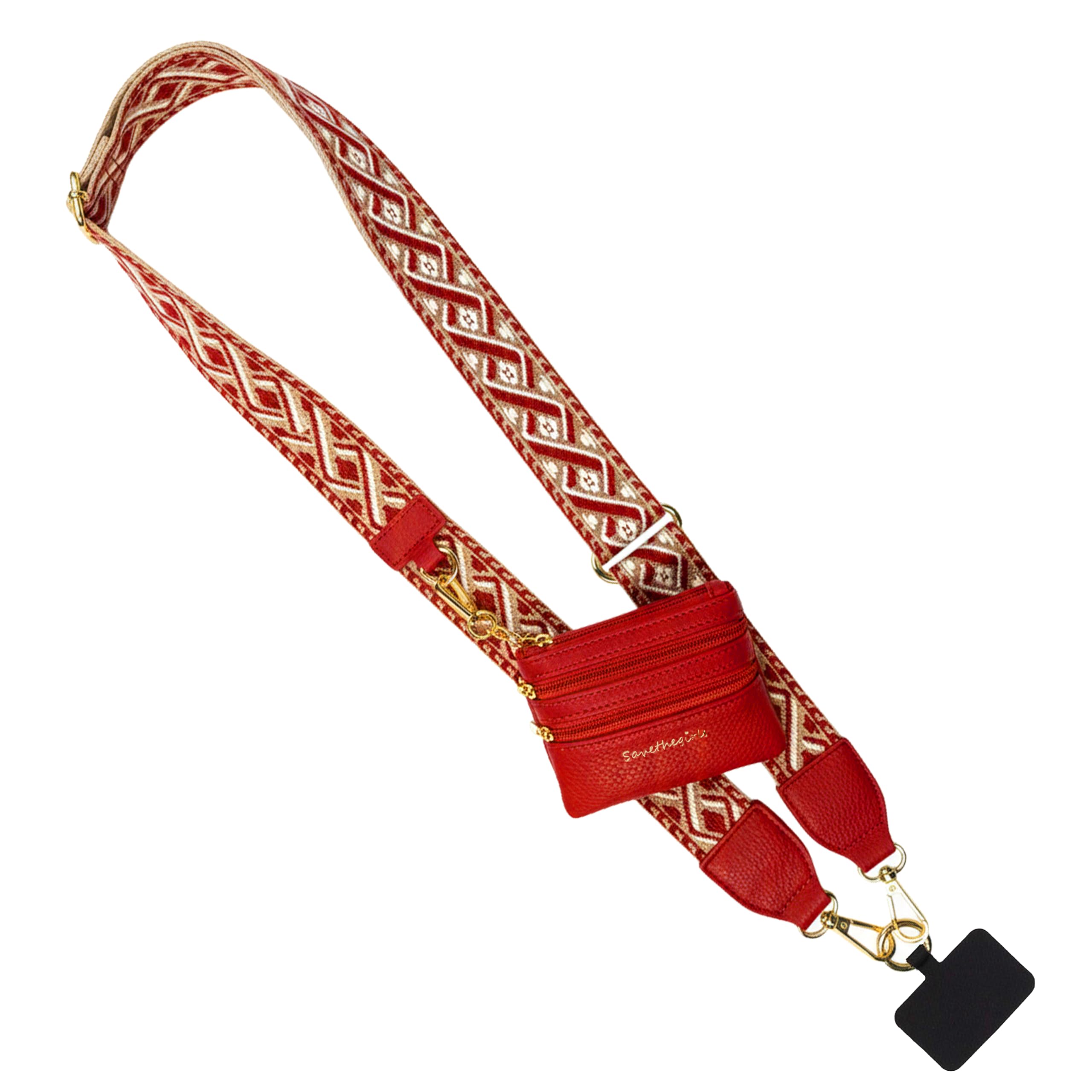 Save the Girls Cell Phone Strap Crossbody for Women, RFID Wallet Pouch | Crossbody Cell Phone Strap with RFID-Blocking Zippered Wallet Pouch.