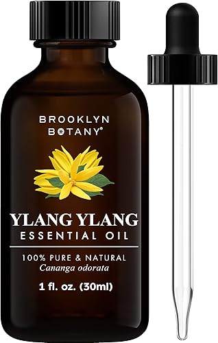 Brooklyn Botany Aceite esencial Ylang Ylang  100% puro y natural  Aceite esencial de grado terapéutico con cuentagotas  Aceite de ylang Ylang para