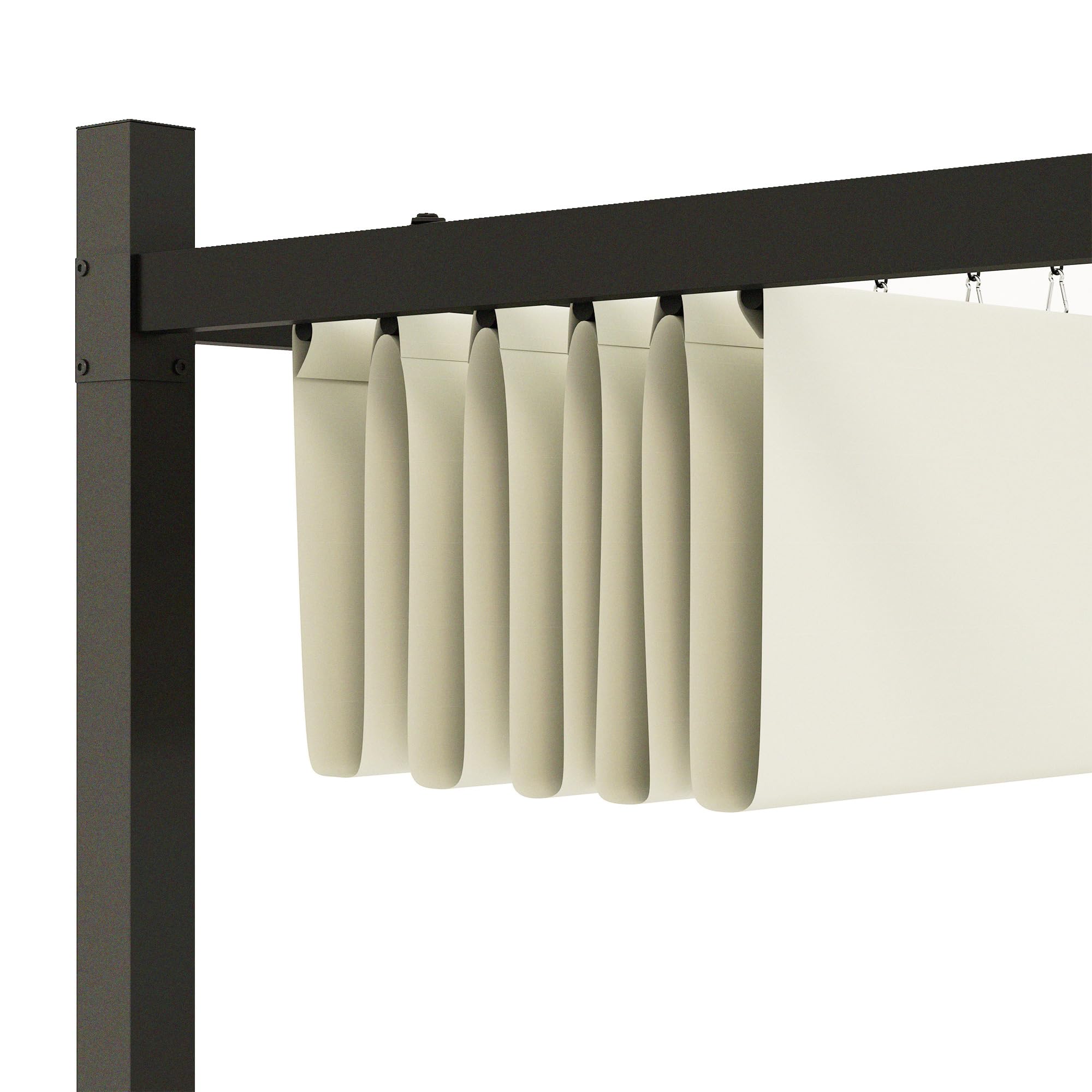 Outsunny Pergola Gazebo 3x3 m Retrattile Impermeabile Telo Bianco Crema Struttura Metallo