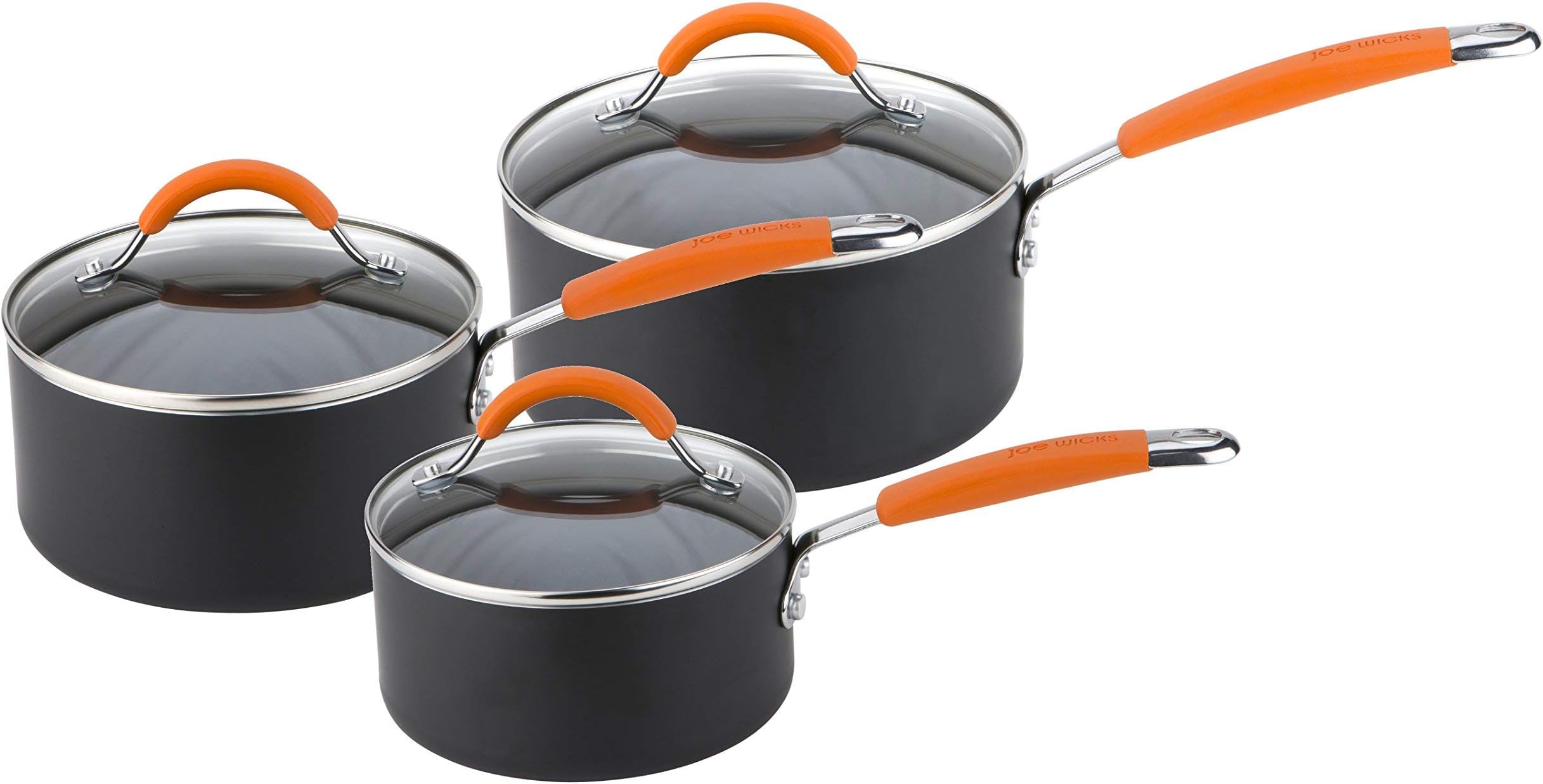 Joe Wicks Easy Release Aluminium Non-stick Cookware - 3 piece saucepan set