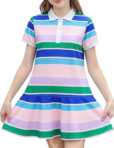 Kids4ever Girls Polo Dress Short Sleeve Cotton Blend School Uniform 8-12Y | No More Ironing: 65% Poly/35% Cotton blend resists wrinkles & shrinkage. Keeps girls neat from class to play!