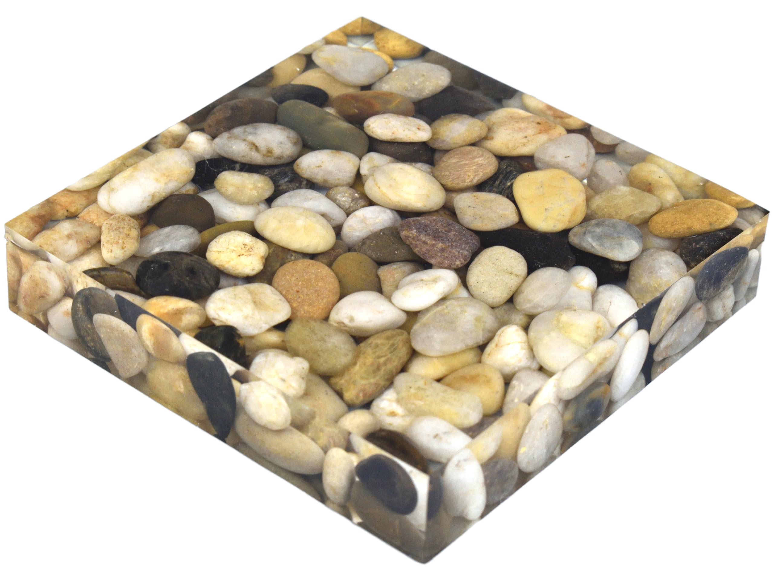 Handmade River Stone Flat Paperweight, Unique Rock Paperweights for Desk, Decorative Paper Weights