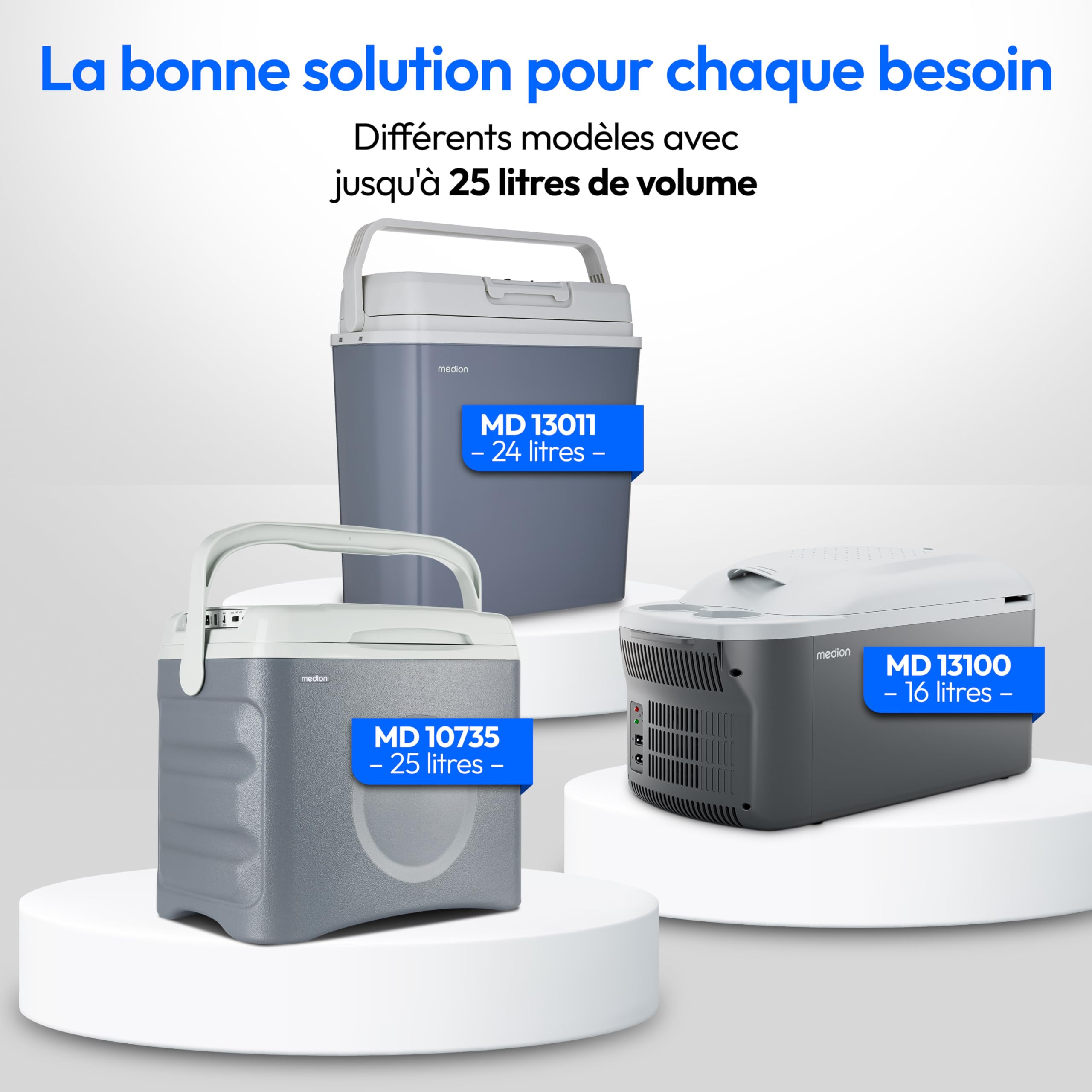 MEDION Glacière mobile avec fonction chauffage (électrique, 2 en 1 : refroidissement et chauffage, 40 litres, connexion 3 en 1 5 V USB, adaptateur 230 V et 12 V pour voiture, camping, vacances, jardin