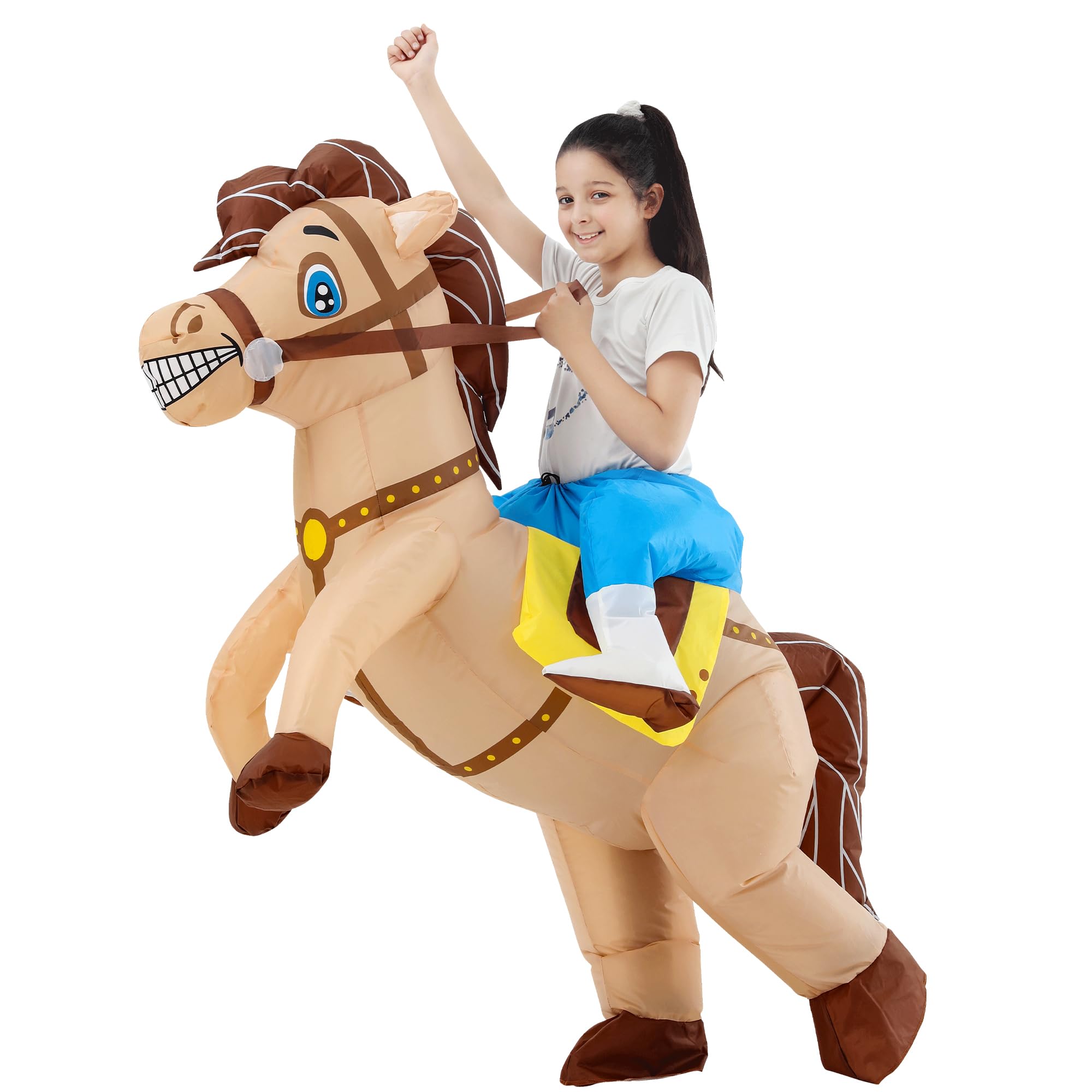 JOYBRO Inflatable Horse Costume for Kids Funny Cowboy Ride on Horse Suit - Image 4