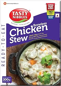 Tasty Nibbles Ready to Eat Chicken Stew 200g[Pack of 1]|Open Heat & Eat | No Food Additives Added | Japanese Retort Technology