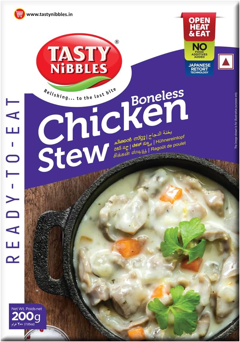 - Tasty Nibbles Ready to Eat Chicken Stew 200g[Pack of 1]|Open Heat & Eat | No Food Additives Added | Japanese Retort Technology