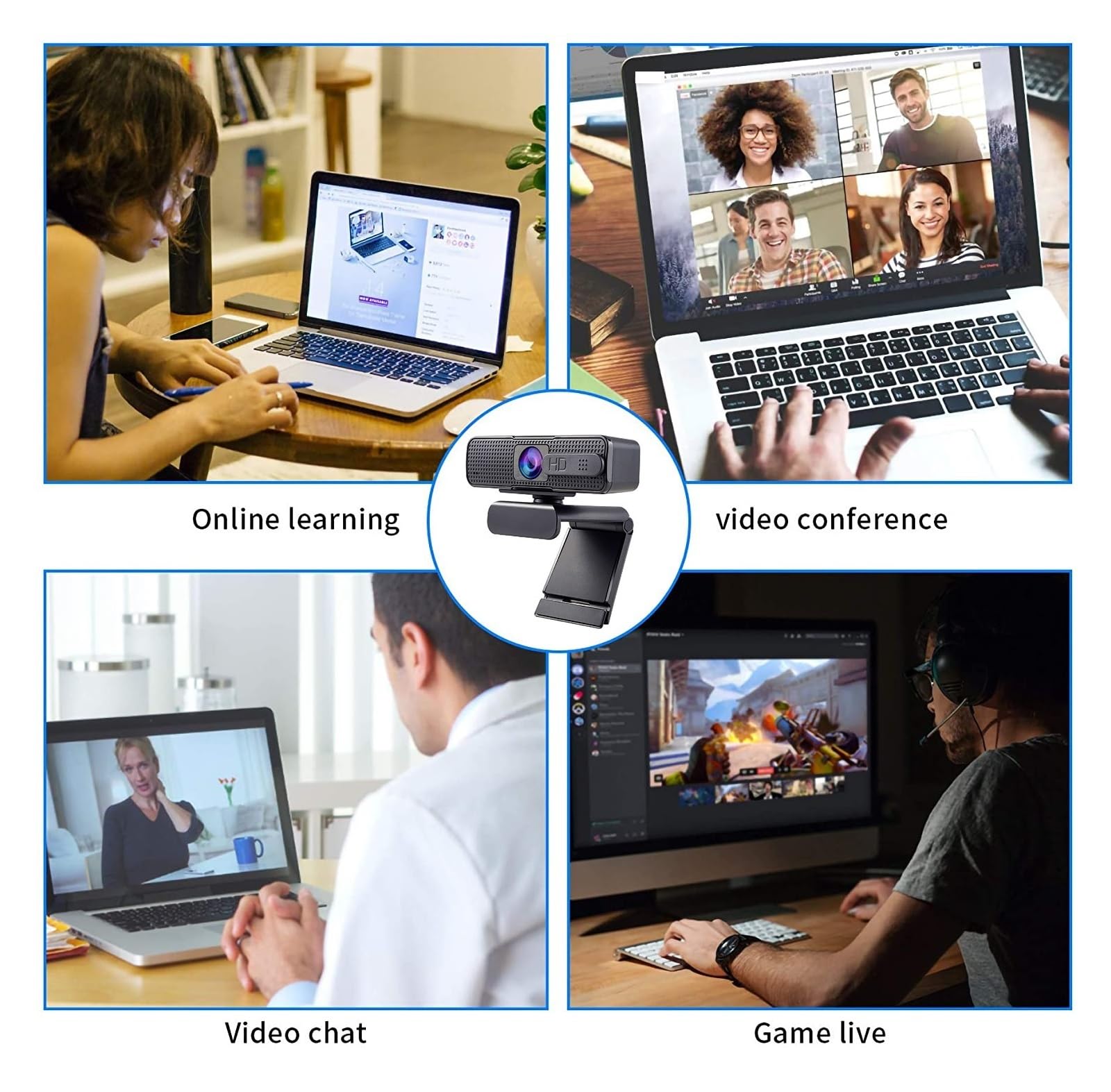 Webcam 1080P Full HD Web Camera con microfono USB Web Cam for PC Computer Mac Laptop Desktop Mini videocamera