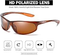 Vista 52 de Gafas de sol deportivas polarizadas para hombres, ciclismo, conducción, pesca, protección UV400 Marco negro mate A2/lente gris