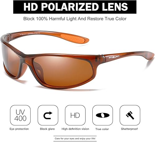 Miniatura 52 de FAGUMA Gafas de sol deportivas polarizadas para hombres, ciclismo, conducción, pesca, protección UV400 Z1 Negro+azul