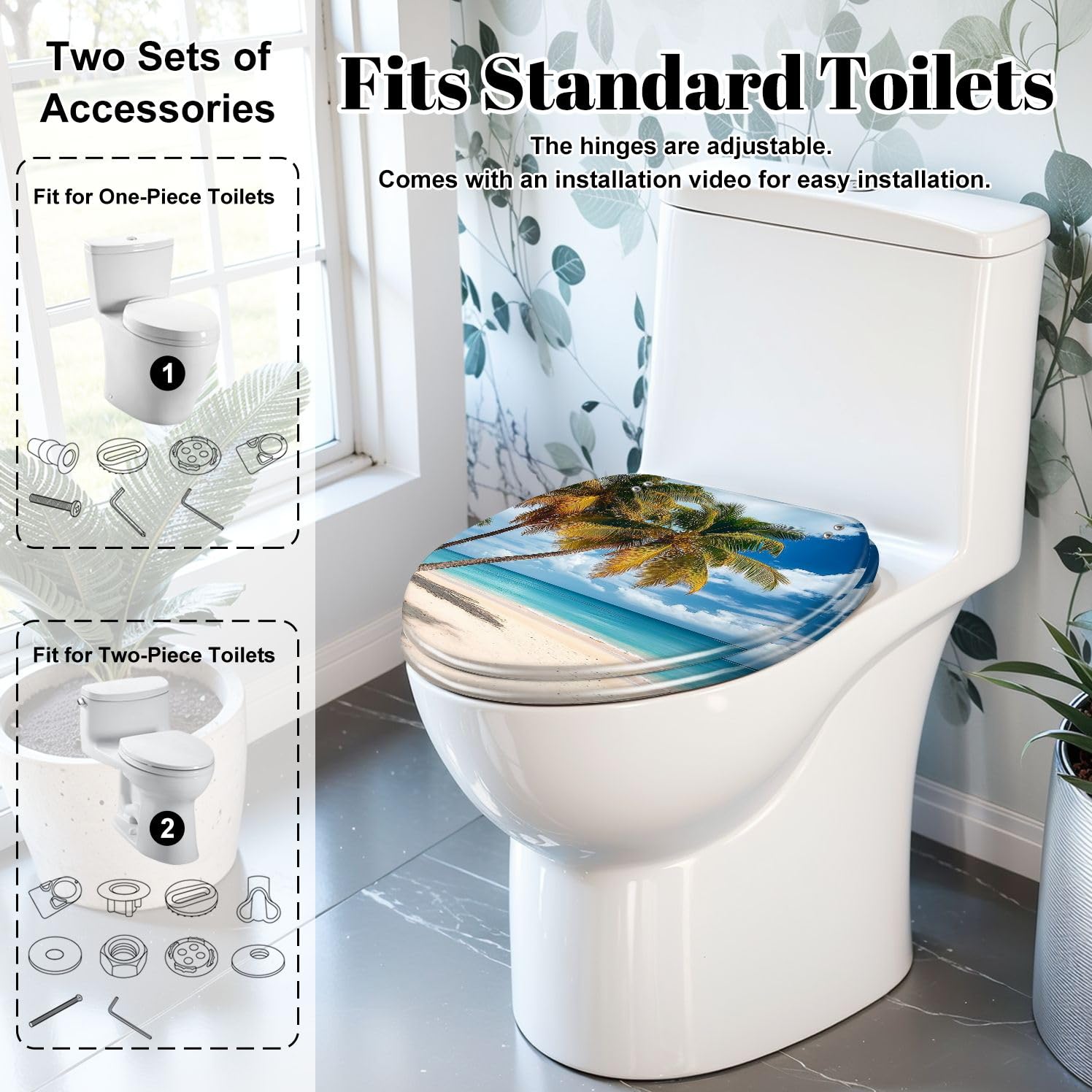 Sedile WC generico allungato con chiusura ammortizzata per bagno