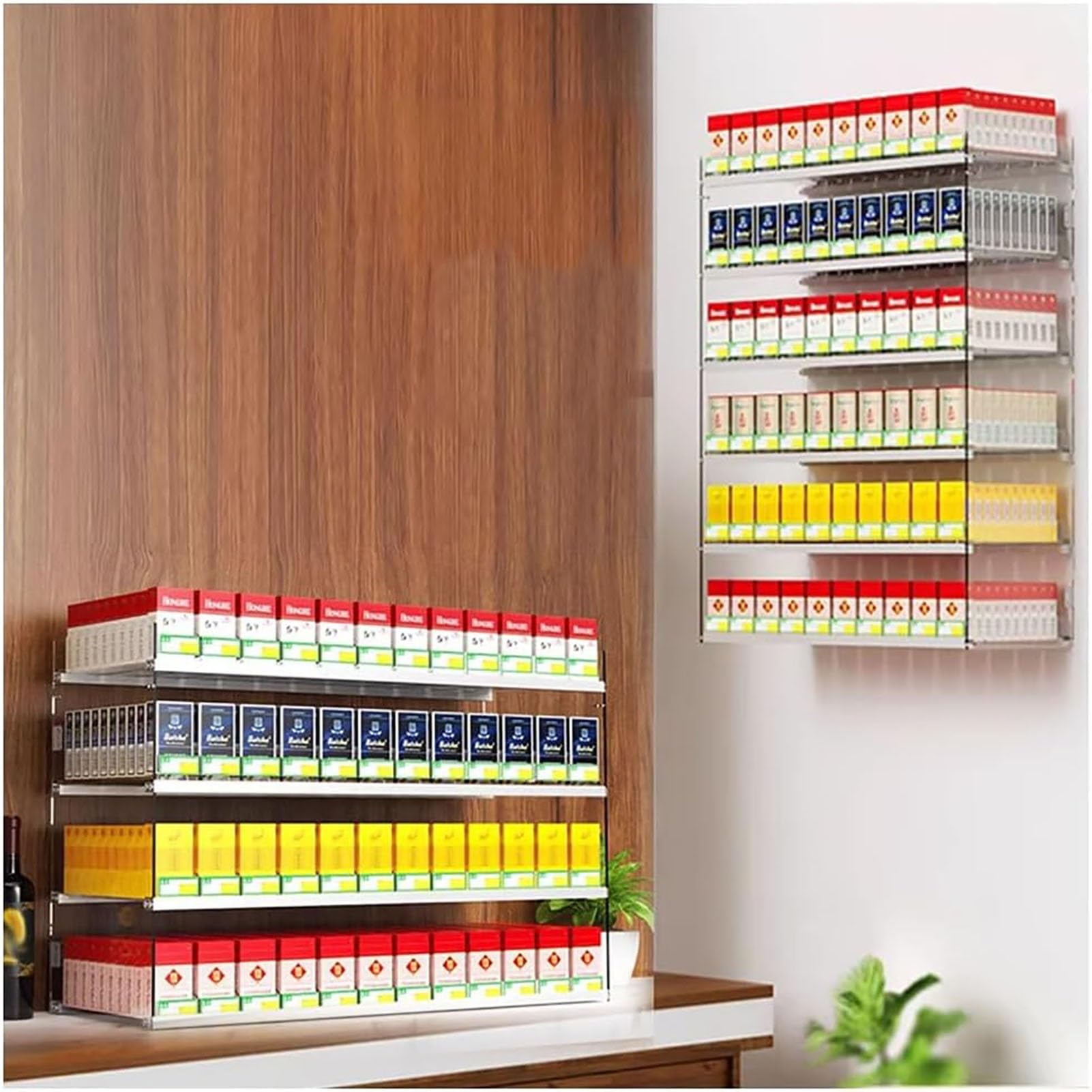 Przezroczysty akrylowy stojak na papierosy, półka w supermarkecie, automatyczny uchwyt na papierosy, prostokątne etui na papierosy, 44 x 27 x 50 cm