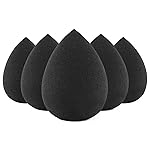 BEAKEY Makeup Sponge Set, 5 Pcs Foundation Blending Sponge, Beauty Sponges Flawless for Liquid, Cream, and Powder, Latex-Free and Vegan Boun Boun Makeup Sponges, Black