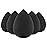 BEAKEY Makeup Sponge Set, 5 Pcs Foundation Blending Sponge, Beauty Sponges Flawless for Liquid, Cream, and Powder, Latex-Free and Vegan Boun Boun Makeup Sponges, Black