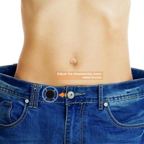 Miniatura 7 de 12 botones de repuesto de aleación negra, extensor de cintura ajustable para pantalones, pasadores de botón extraíbles sin coser para apretar o