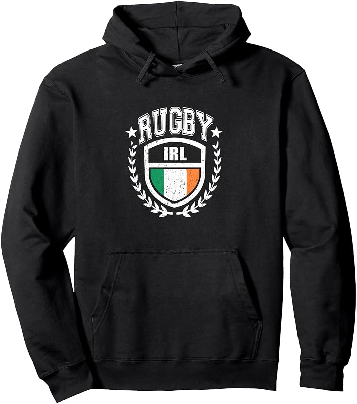 buzo con capucha deportiva vintage con bandera irlandesa del equipo de rugby de Irlanda