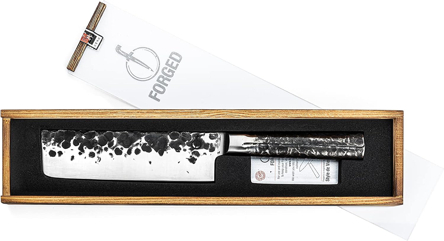 Forged Intense Nakiri knife, Vegetable cleaver, 6.9 inch, handmade, in wooden giftbox