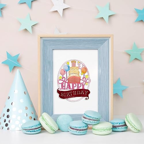 Miniatura 3 de Troqueles de corte de metal de feliz cumpleaños para hacer tarjetas, globos y estrellas, marco de fondo, troquelado en relieve, plantilla para