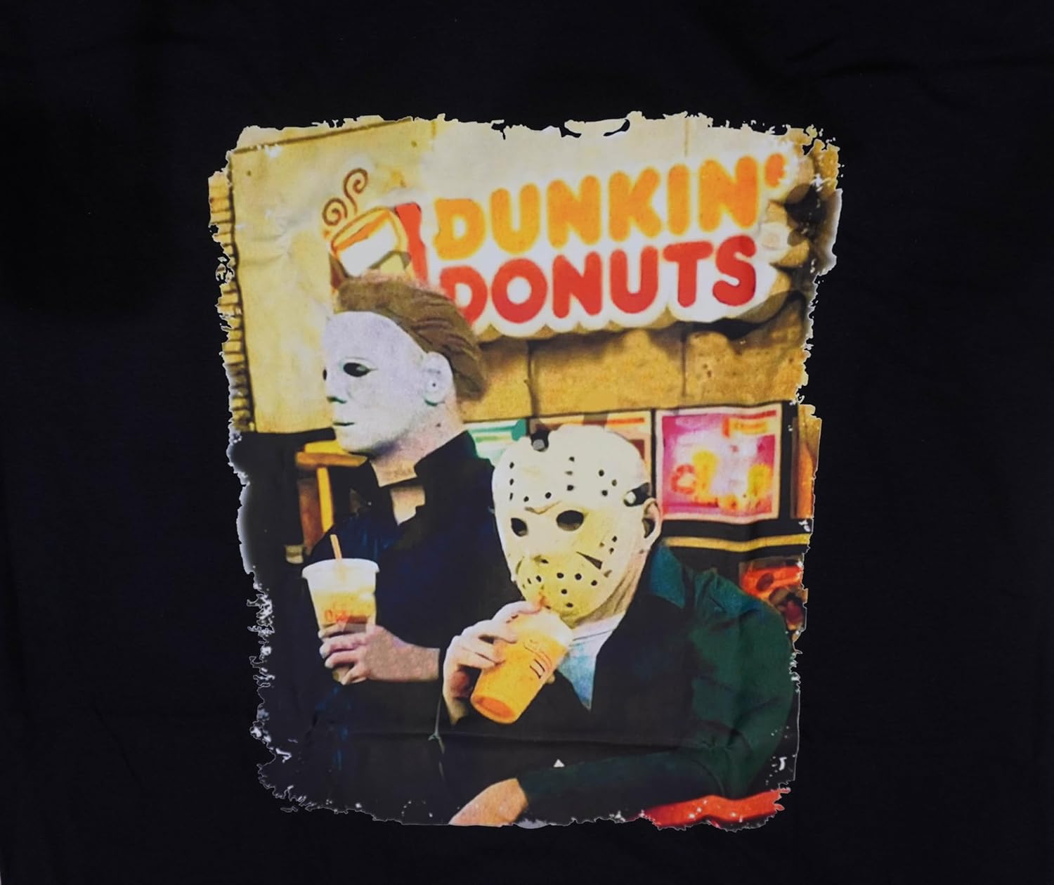 Halloween Movie Inspired T-Shirt Michael Myers Drinking Coffee Funny Humorous Tee for Him - Image 2