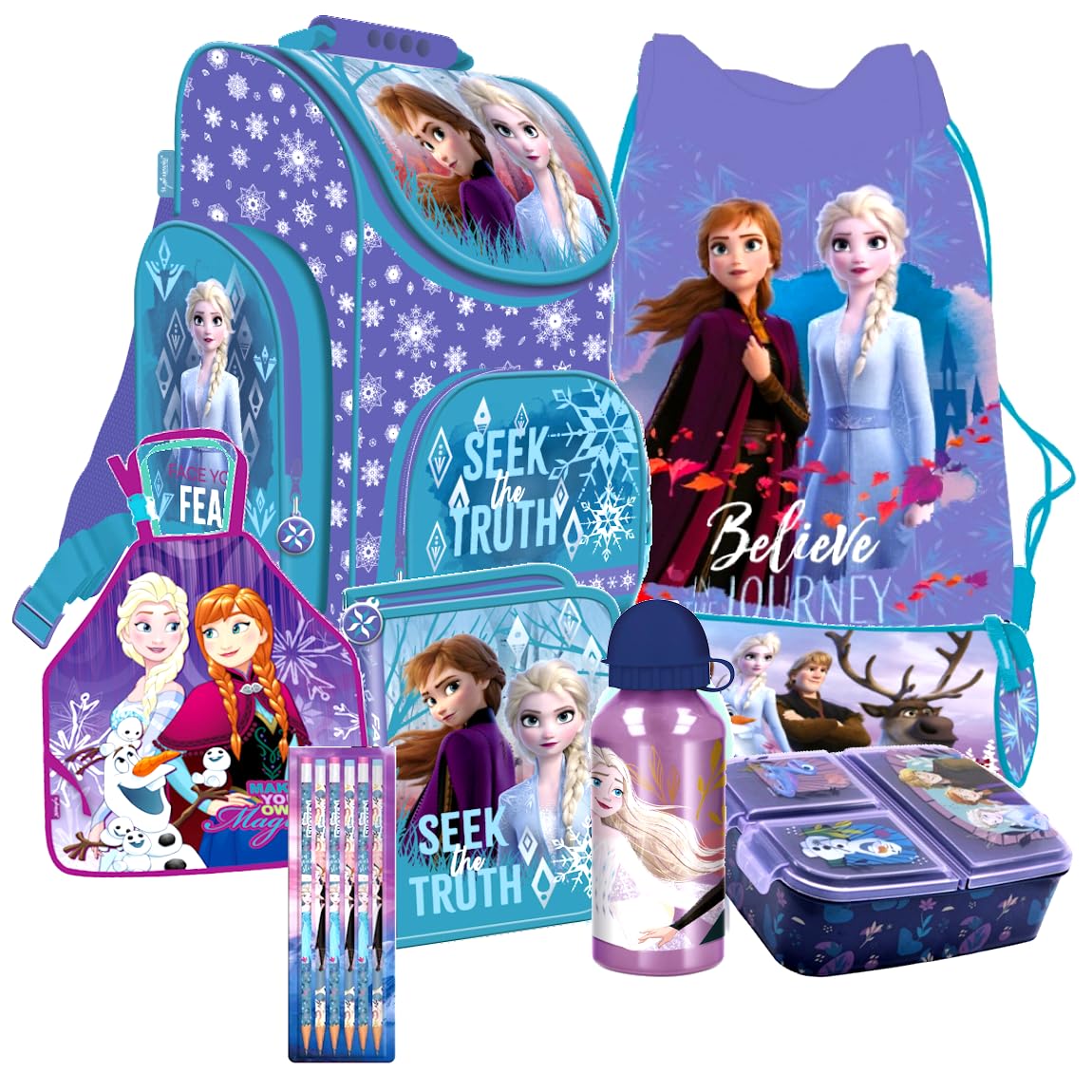 Frozen 2 Eiskönigin Kindergarten-Rucksack – Mit Verstellbaren Trägern, Ca. 25x20x10 Cm