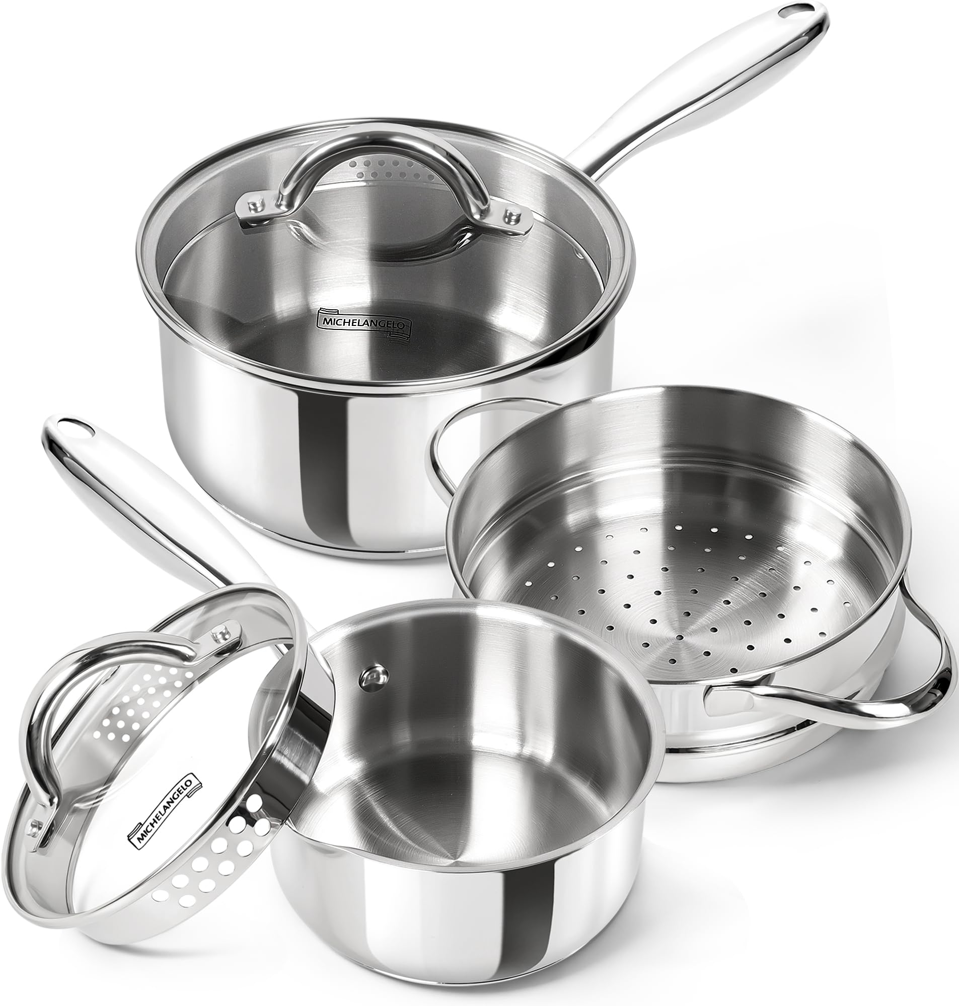 Juego de ollas de acero inoxidable para cocinar al vapor recetas saludables en familia