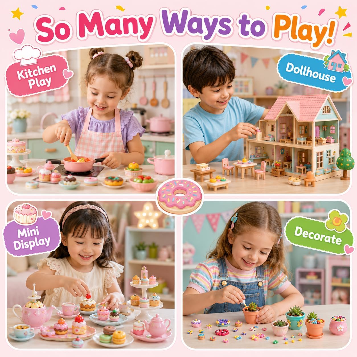 50PCS Mini Resin Food Blind Bags Mystery Bags Set, Mini Food Toys Variety Pack, Tiny Figures Bulk Surprise Toys, Dollhouse Mini Food Charms for Kids Party Favors, Classroom Prizes & DIY Crafts