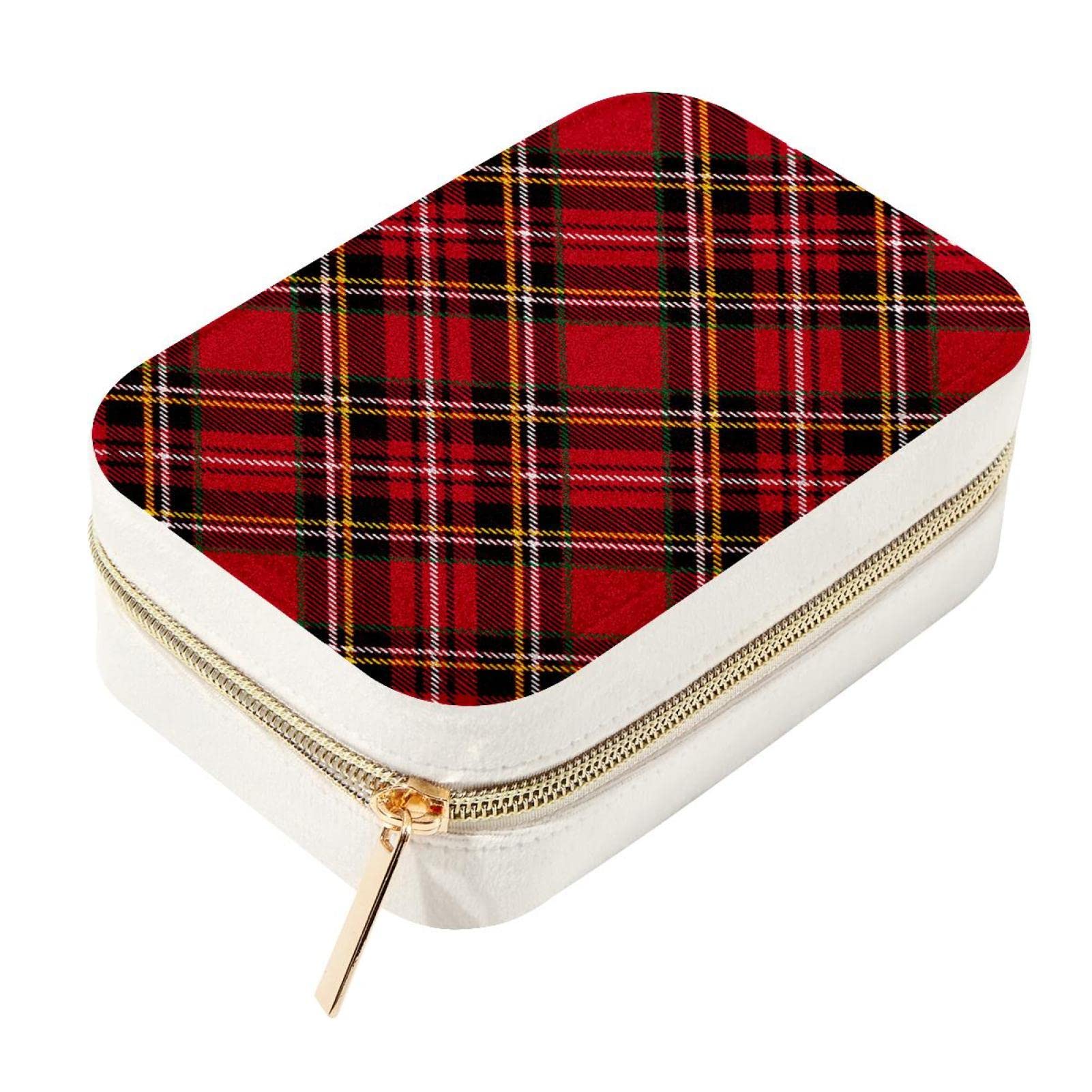 Boîte décorative pour présentation de bijoux rouge en sergé