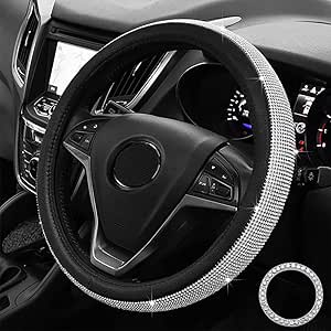 Coprivolante Auto Strass Bling 38cm Pelle PU Antiscivolo Stile - Foto 8