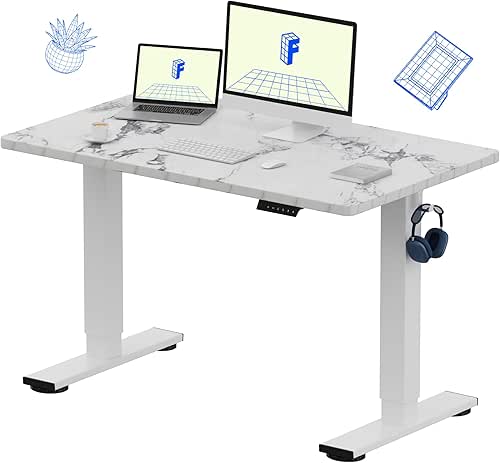 FLEXISPOT EN1 One-Piece Standing Desk with 1-Inch Thick Seamless Desktop,