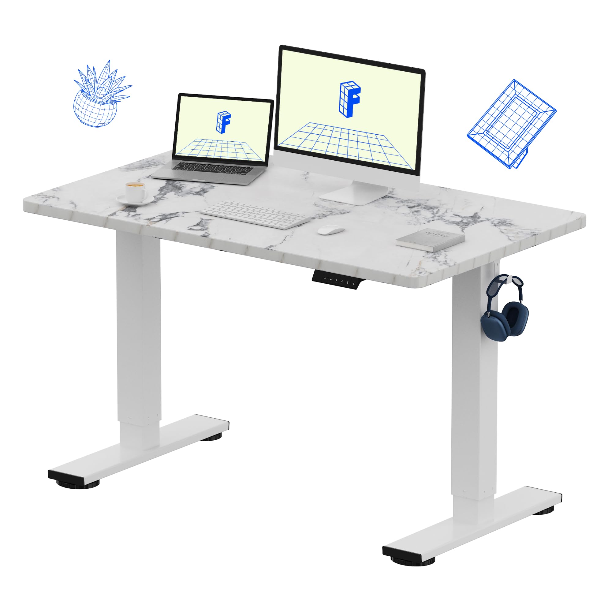 Amazon.com: FLEXISPOT EN1 One-Piece Standing Desk with 1-Inch