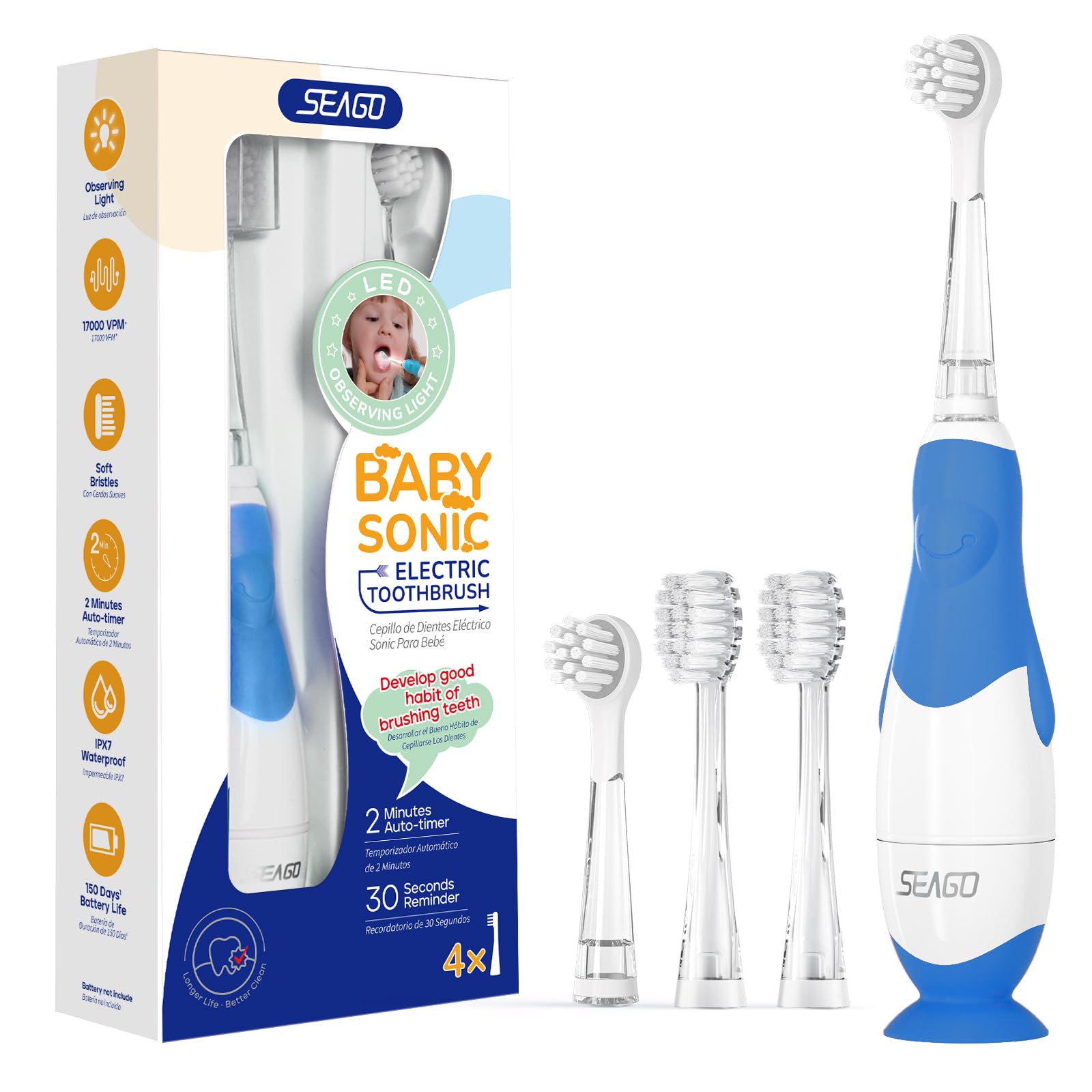 SEAGO Toddler Electric Toothbrush