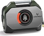 ETENWOLF Vortex S7 Gonfleur de pneus pour véhicule lourd, portable Air Compresseur pour pneus de voiture avec 160PSI & 38400 mAh Batterie sans fil Air Pompe avec 100% Cycle des droits & Cylindre double (vert vif)