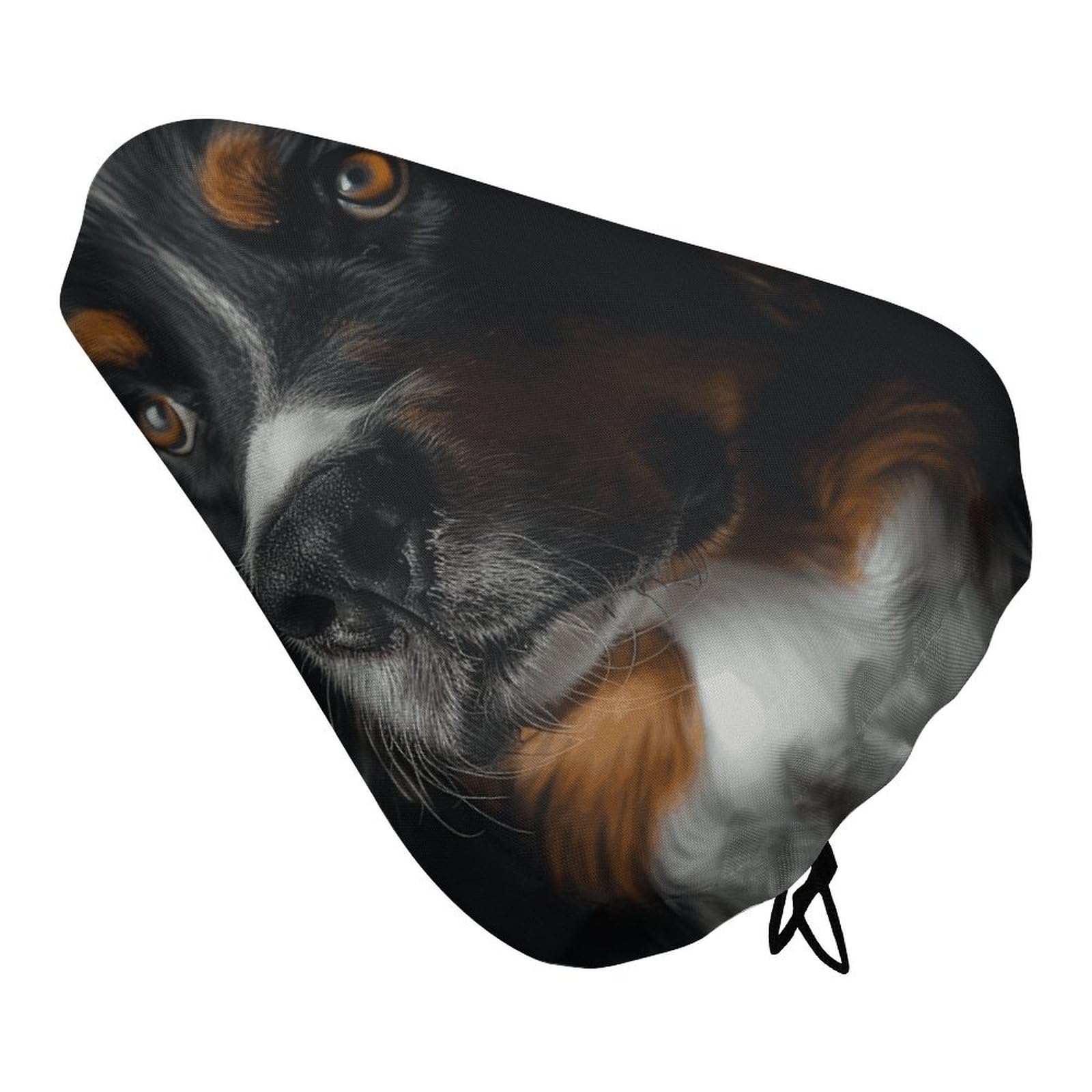 A Bernese Dog Bike Seat Cover for Men Women, Waterproof & Dustproof Bike Seat Cushion with Drawstring, Adjustable Bicycle Saddle Cover for Or Rain & Sun Protection