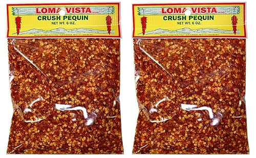 Cajun Crave Loma Vista Pequin Crush (chile seco en polvo y semillas), bolsas de 6 onzas, paquete de dos, 12 onzas en total