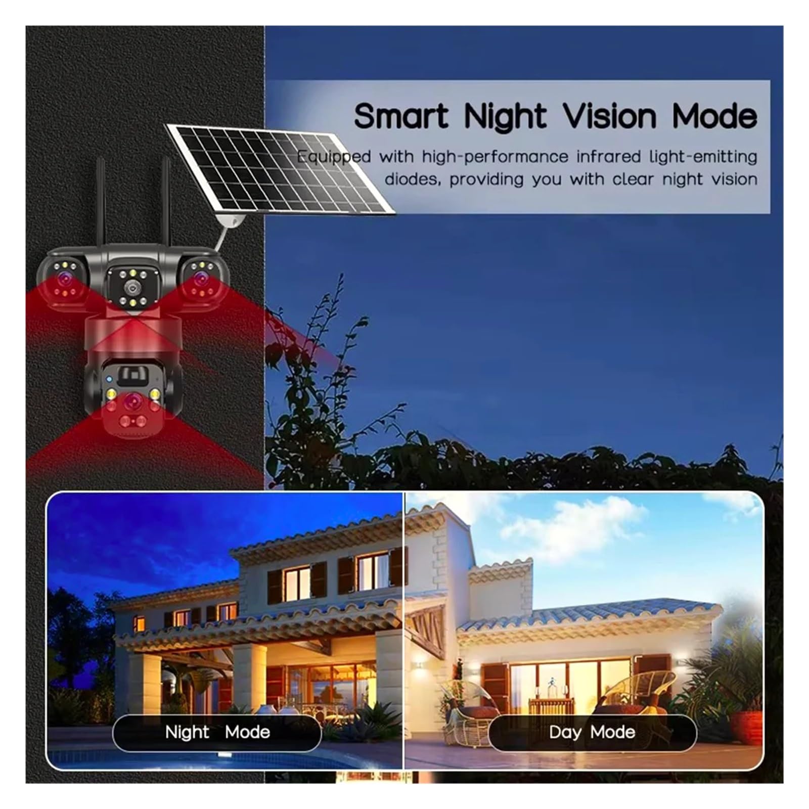Telecamera PTZ Solare V380 6K Triplo Schermo 4G WiFi Impermeabile Sorve | Doppia Rete 4G SIM E WiFi, Funziona Senza Rete Domestica Per Sorveglianza Aree Isolate(4G Cam 64G Card)