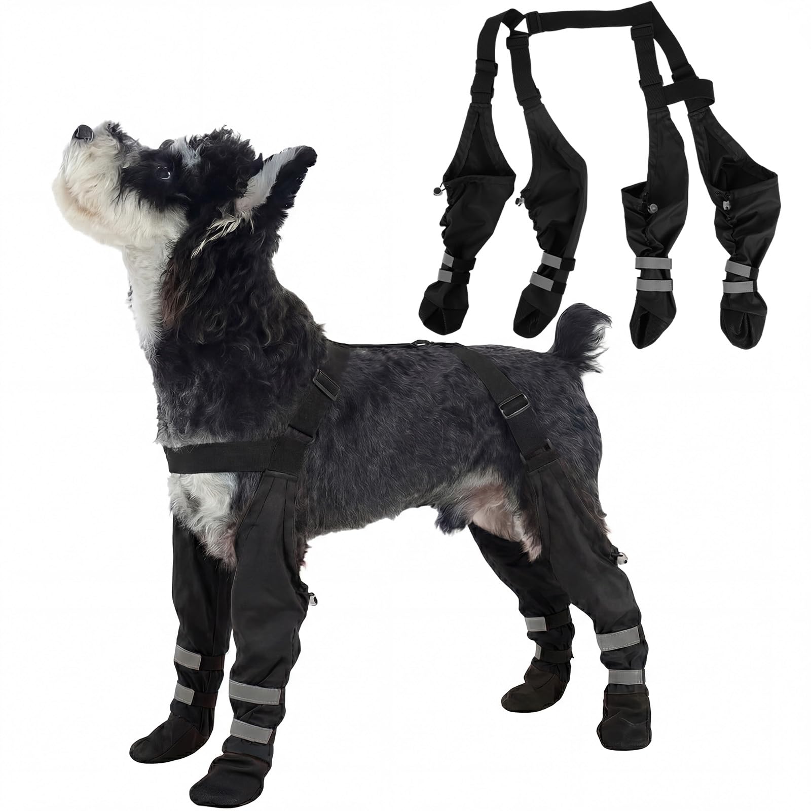 AuraPaw Waterproof Dog Suspender Boots with Reflective Design