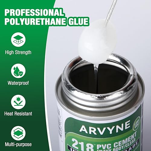 Miniatura 2 de Cemento de PVC  Pegamento de soldadura solvente de secado rápido para tuberías de PVC, vinilo y reparación inflable  Impermeable, acabado