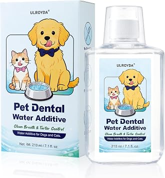 Pet Dental Water Additive for Dogs & Cats - Better Alternative to Dog Dental Spray & Brushing - Dual Enzyme & Probiotic Teeth Cleaner - Reduces Plaque & Tartar, Freshens Breath - 7.1 FL OZ