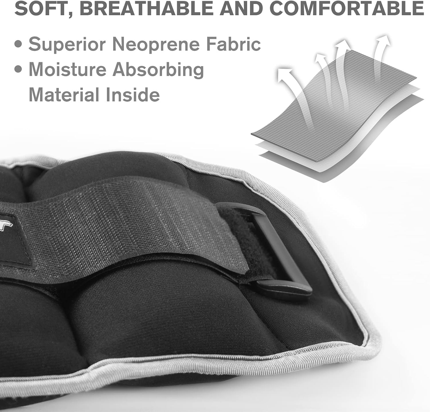 RitFit 1/1.5/2/3/4/5 LB Ankle/Wrist Weights for Women&Men (1 Pair), Adjustable Strap for Arm, Hand & Leg - Best for Exercise, Fitness, Walking, Jogging, Aerobics and Swimming