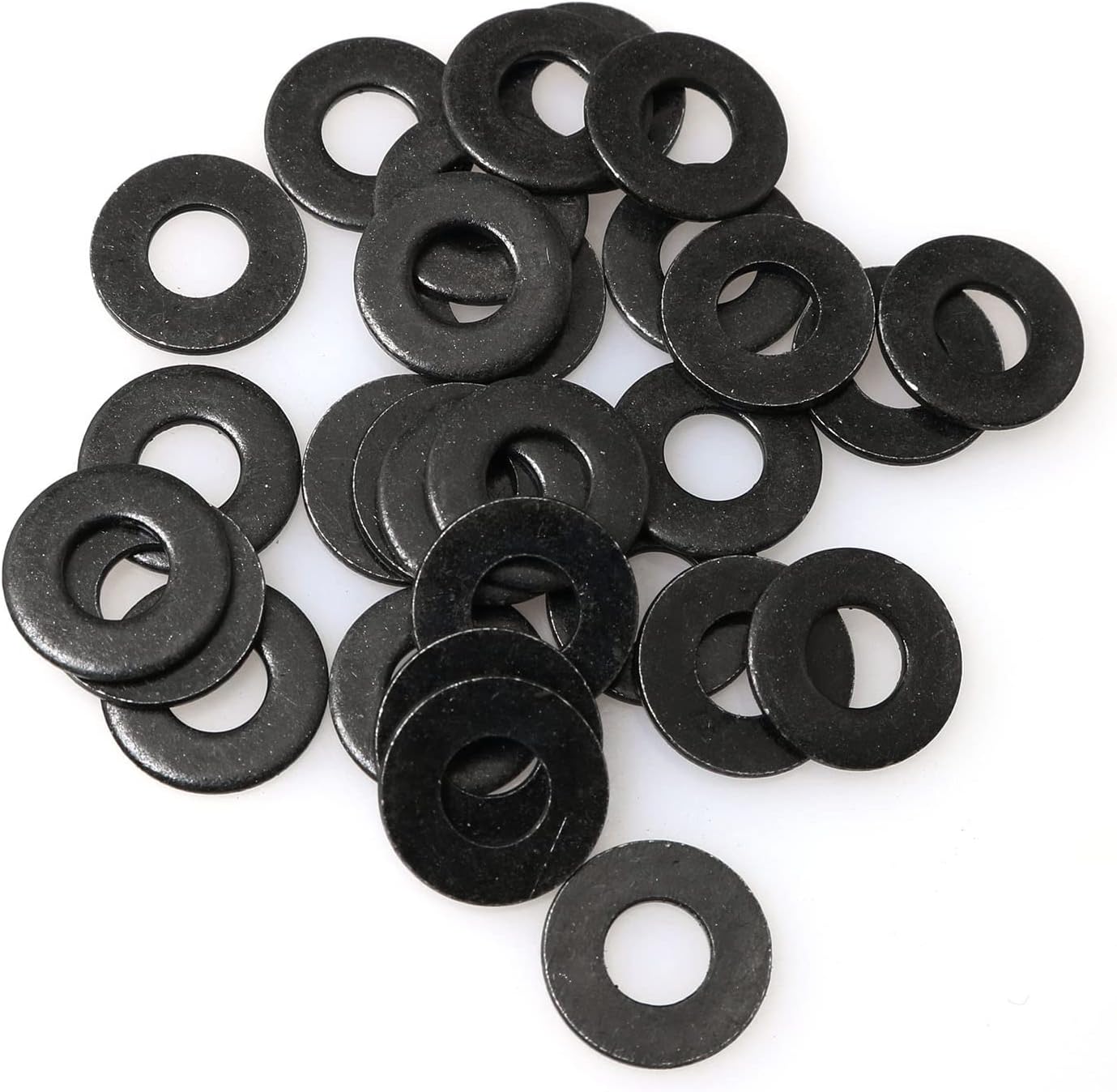 40Pcs M5 Flat Washer Adjustment Hardware Fitting Accessories Metal Gasket for Bolts and Screws, 304 Stainless Steel Black Zinc