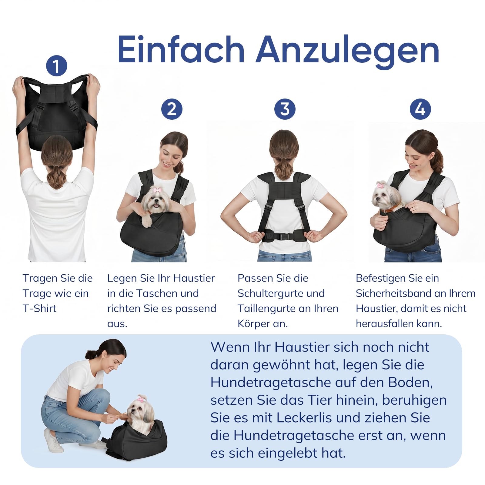 Supet Gepolsterten Gurten Hundetragetasche für kleine Hunde mit Bodenstütze