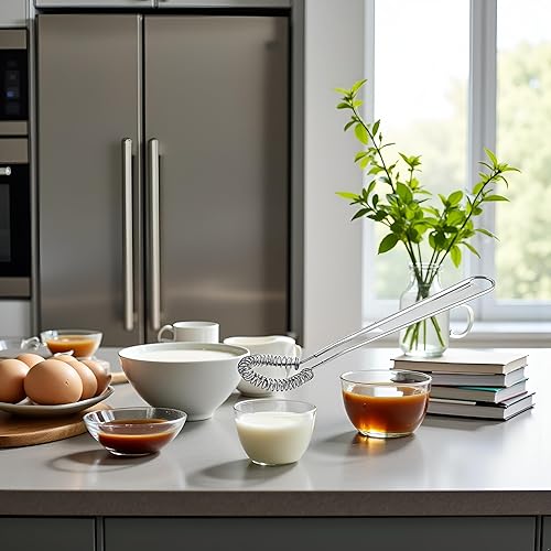 Miniatura 4 de Batidor de huevo plateado de acero inoxidable, mini bobina de resorte, espumador de leche de mano, agitador de salsa, licuadora, mezclador de café,