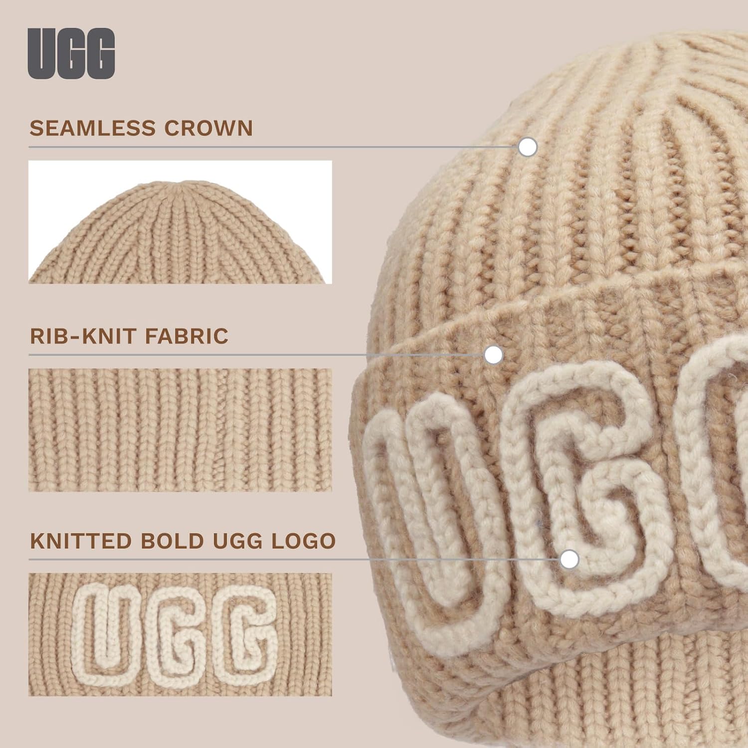 UGG Womens Chunky Crafted Rib Beanie - Image 6