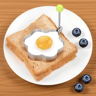 1PCS Egg Frying Mold Cooking Shape Ring Skillet Breakfast Preparation Non Stick Structure for Daily Use(Flower)