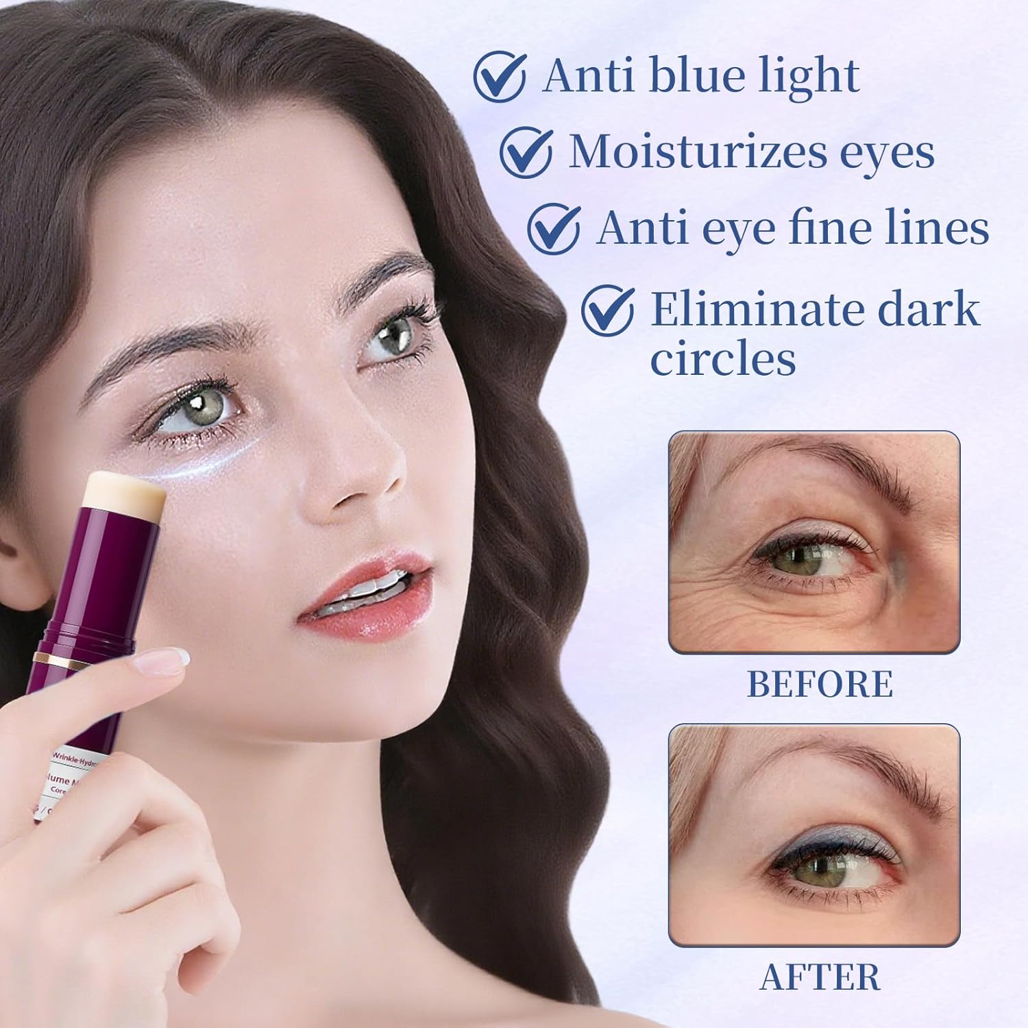 2 Pcs Calcium Multi Balm, Calcium Volume Multi Balm, Korean Collagen Moisturing Stick, Wrinkle Core Stick, Anti-aging, Hydrating, Firming Skin, Suitable for Eyes, Neck, Face - Image 4