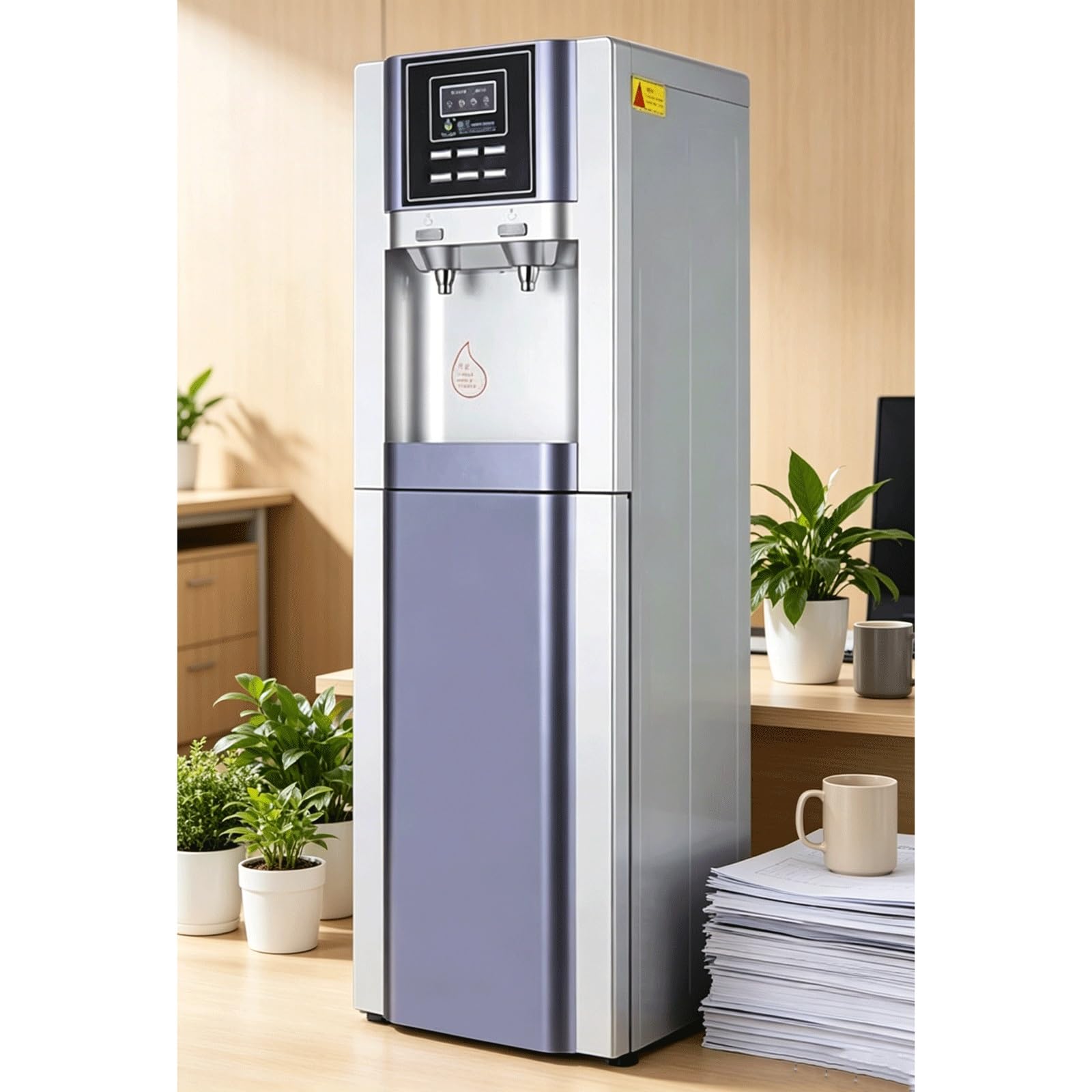 Dispenser Acqua Con Conduttura Da Terra,Armadio Di Stoccaggio Con Funzione Igienizzante,Distributore D'Acqua Con Conduttura Verticale Indipendente Dispositivo Di Raffreddamento Dell'Acqua