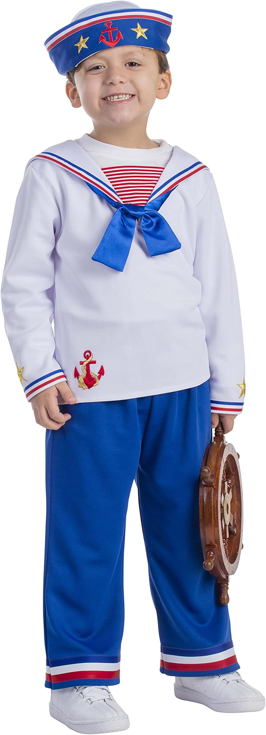 Dress Up America Sailor Boy Costume for Boys - Navy Costume for Kids - Beautiful Dress Up Set for Role Play