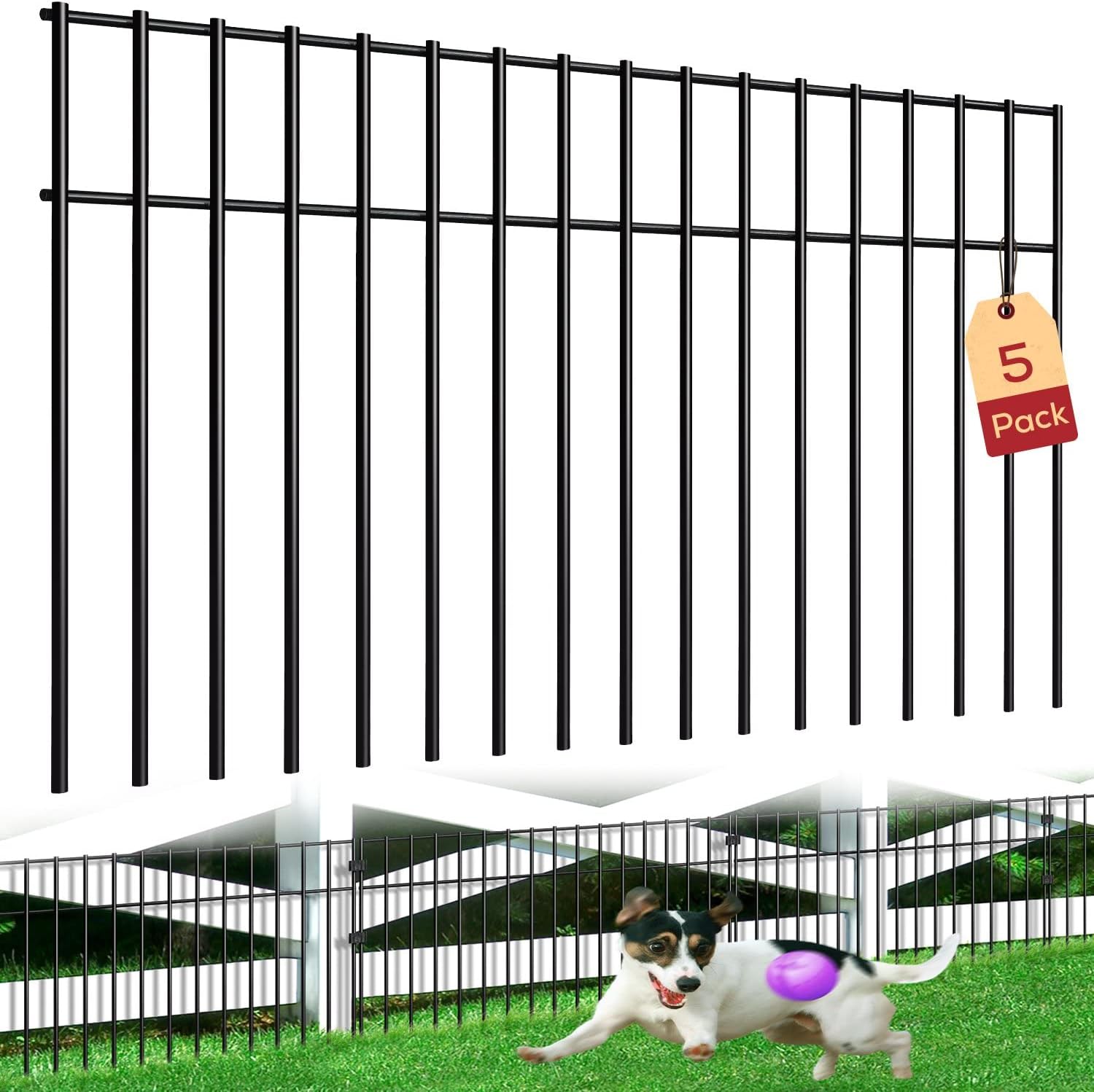 5 Pack Animal Fence Barrier, No Dig Fence Barrier, Fence